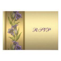 50th Golden Anniversary Purple Violet RSVP Personalized Invite