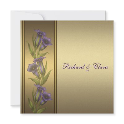 50th Golden Anniversary Purple Violets Personalized Invitation by decembermorning
