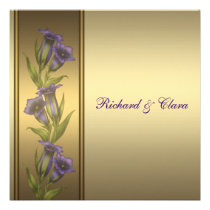 50th Golden Anniversary Purple Violets invitations