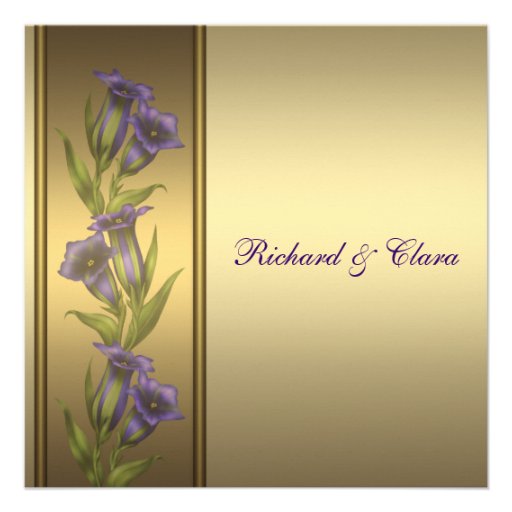 50th Golden Anniversary Purple Violets Personalized Invitation