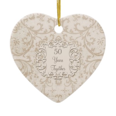 50th Golden Wedding Anniversary Custom Photo Christmas Ornament by