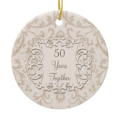 50th Golden Wedding Anniversary Custom Photo Christmas Tree Ornaments