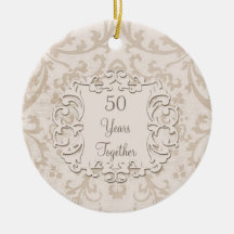 50th Golden Wedding Anniversary Custom Photo Christmas Tree Ornaments
