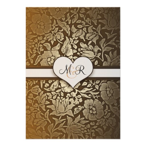 50th golden wedding anniversary damask invitations