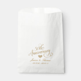 50th Golden Wedding Anniversary Favor Bag
