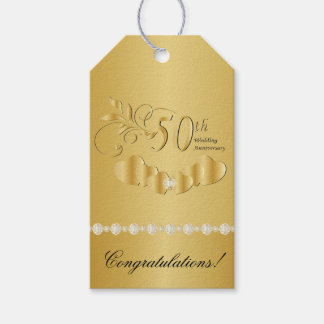 50th Golden Wedding Anniversary Pack Of Gift Tags