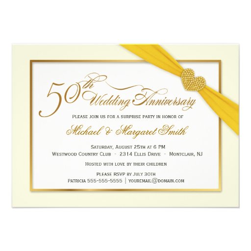 50th Golden Wedding Anniversary Invitations