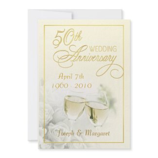 50th Golden Wedding Anniversary Party Invitations invitation