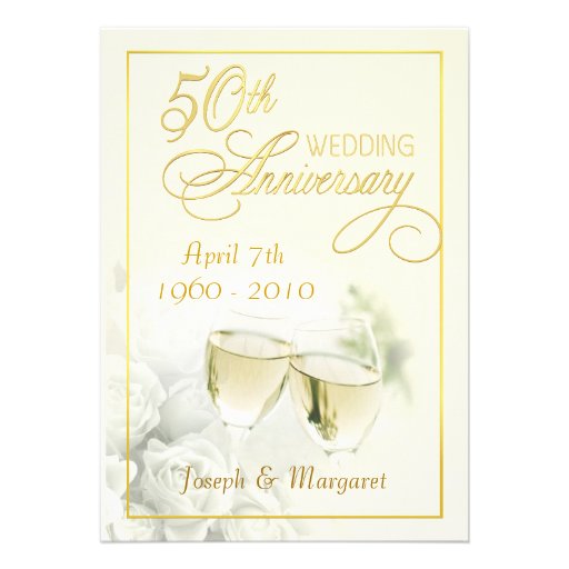 50th Golden Wedding Anniversary Party Invitations
