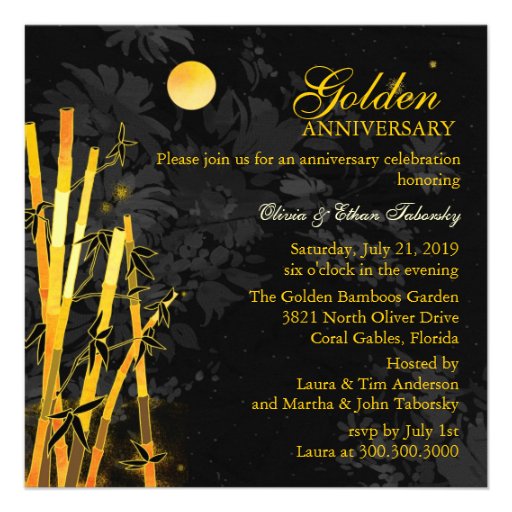 50th Golden Wedding Anniversary Party Invitations