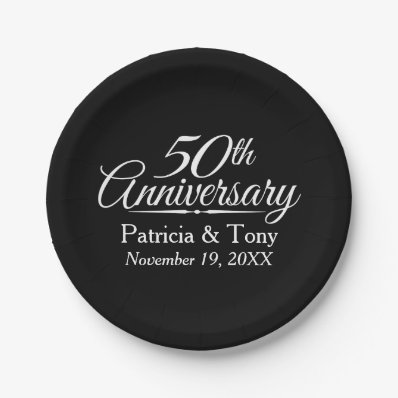 50th Golden Wedding Anniversary Personalized Paper Plate