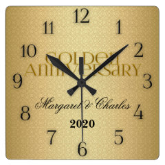 50th Golden Wedding Annivsersary Custom Wall Clock