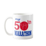 50th marathon run race runner coffee mugs