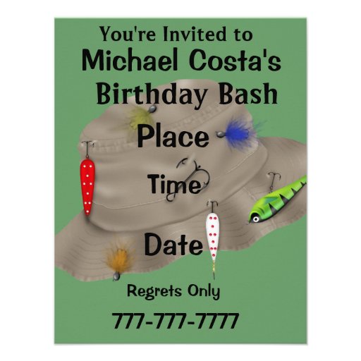 50th Mens Fishing Invitations TEMPLATE