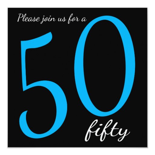 50th Milestone Birthday Party | DIY Text | Blue Invitation | Zazzle