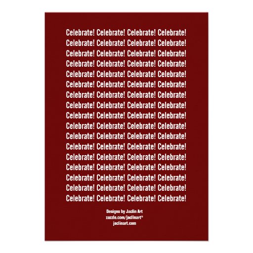 50th Modern Birthday Black White Red FIVE OH! W815 Invitations