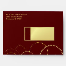 50th Party Invitation Envelopes - Gold & Burgundy