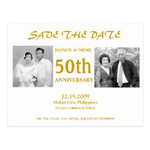 50TH SAVE THE DATE POST CARDS