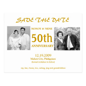 50TH SAVE THE DATE POSTCARD