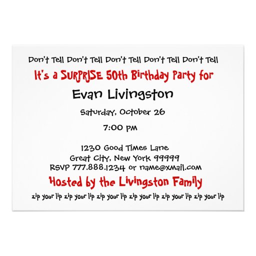 50th SUPRISE Birthday Party Invitation Template V5