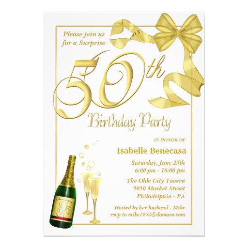 50th Surprise Birthday Party - Custom Invitations
