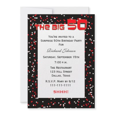 50th Surprise Birthday Party invitation - Confetti by henishouseofpaper