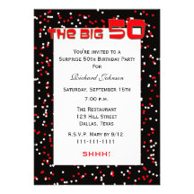 50th Surprise Birthday Party invitation - Confetti