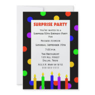 50th Surprise Birthday Party invitation -- Dots invitation