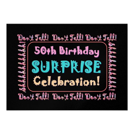 50th SURPRISE Birthday Party Invitation Template 5" X 7" Invitation ...