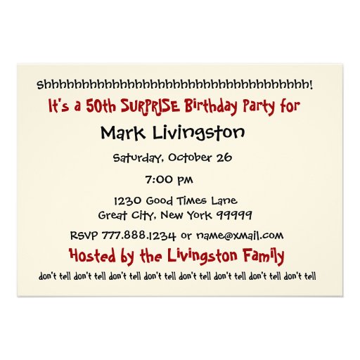 50th SURPRISE Birthday Party Invitation Template