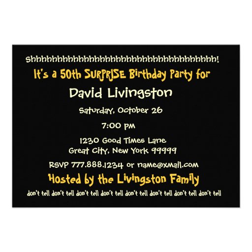 50th SURPRISE Birthday Party Invitation Template