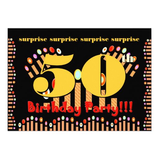 50th SURPRISE Birthday Party Invitation Template 5" X 7" Invitation Card | Zazzle