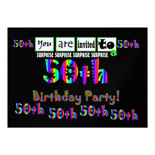 50th SURPRISE Birthday Party Template Custom Announcements