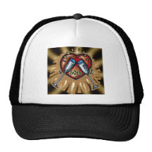50th wedding anniversary 5 square trucker hat