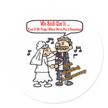 50th wedding anniversary 6t round stickers