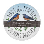 50th Wedding Anniversary, Bluebirds of a Feather Cutting Board