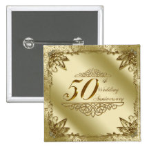 50th Wedding Anniversary Button
