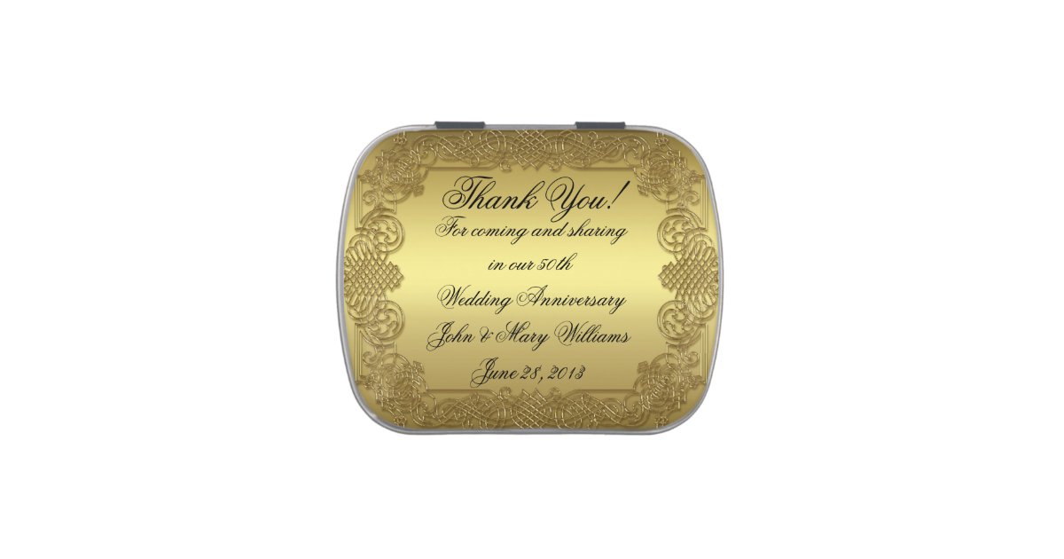 50th Wedding Anniversary Candy Tin | Zazzle