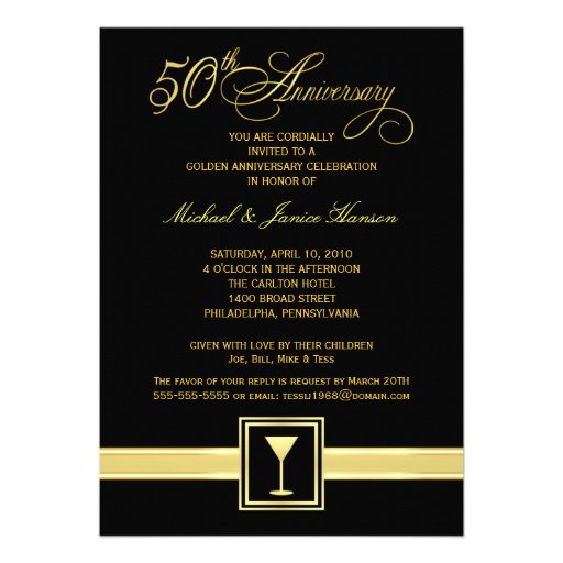 50th Wedding Anniversary Celebration - Modern Invitation