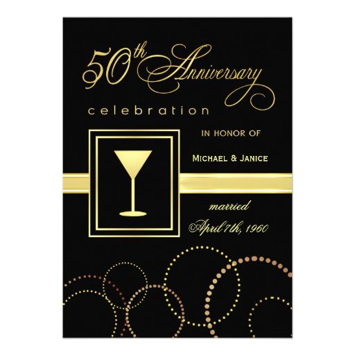 50th Wedding Anniversary Celebration - Modern Invitation