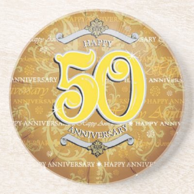 50th Wedding Anniversary Beverage Coaster