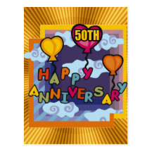 50th Wedding Anniversary Gifts Post Cards