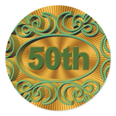 50th Wedding Anniversary Gifts Round Sticker