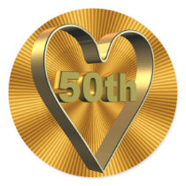 50th Wedding Anniversary Gifts Round Sticker
