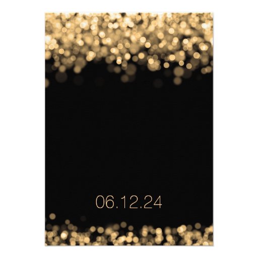 50th Wedding Anniversary Gold Lights Custom Invites