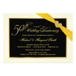 50th Wedding Anniversary Gold Ribbon Invitations