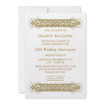 50th Wedding Anniversary Gold Scroll Party invitations