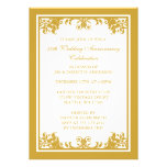 50th Wedding Anniversary Golden Flourish Scroll Personalized Invitation
