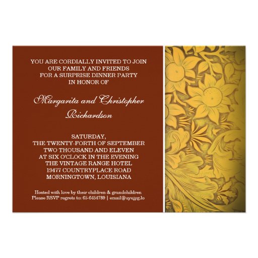 50th wedding anniversary golden photo invitations