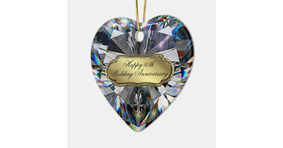 50th Wedding Anniversary Heart Ornament Zazzle 9440